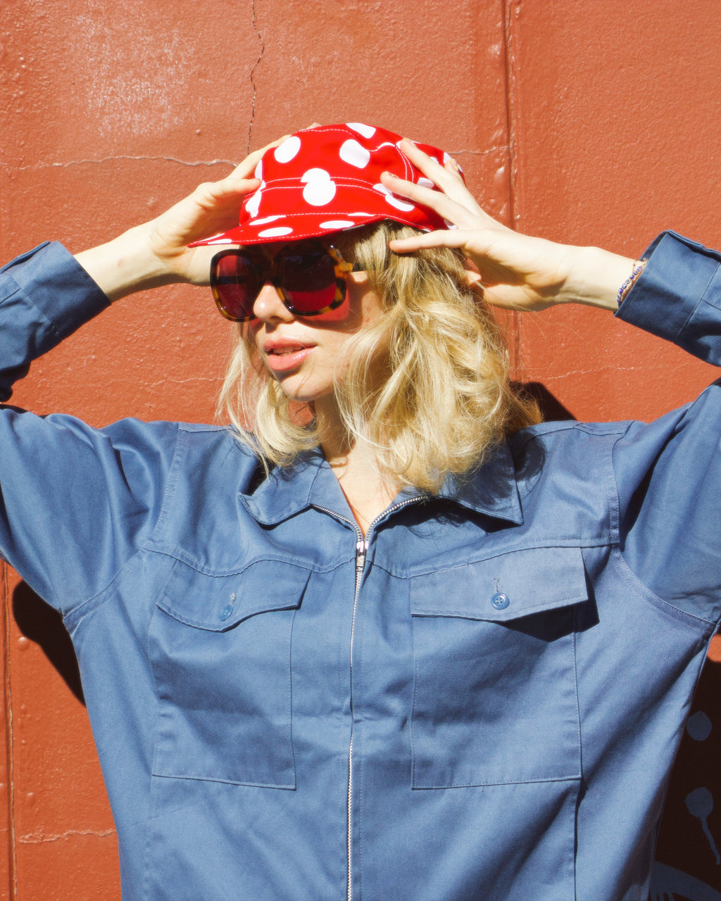 Elise wearing our Polka Dot Hat