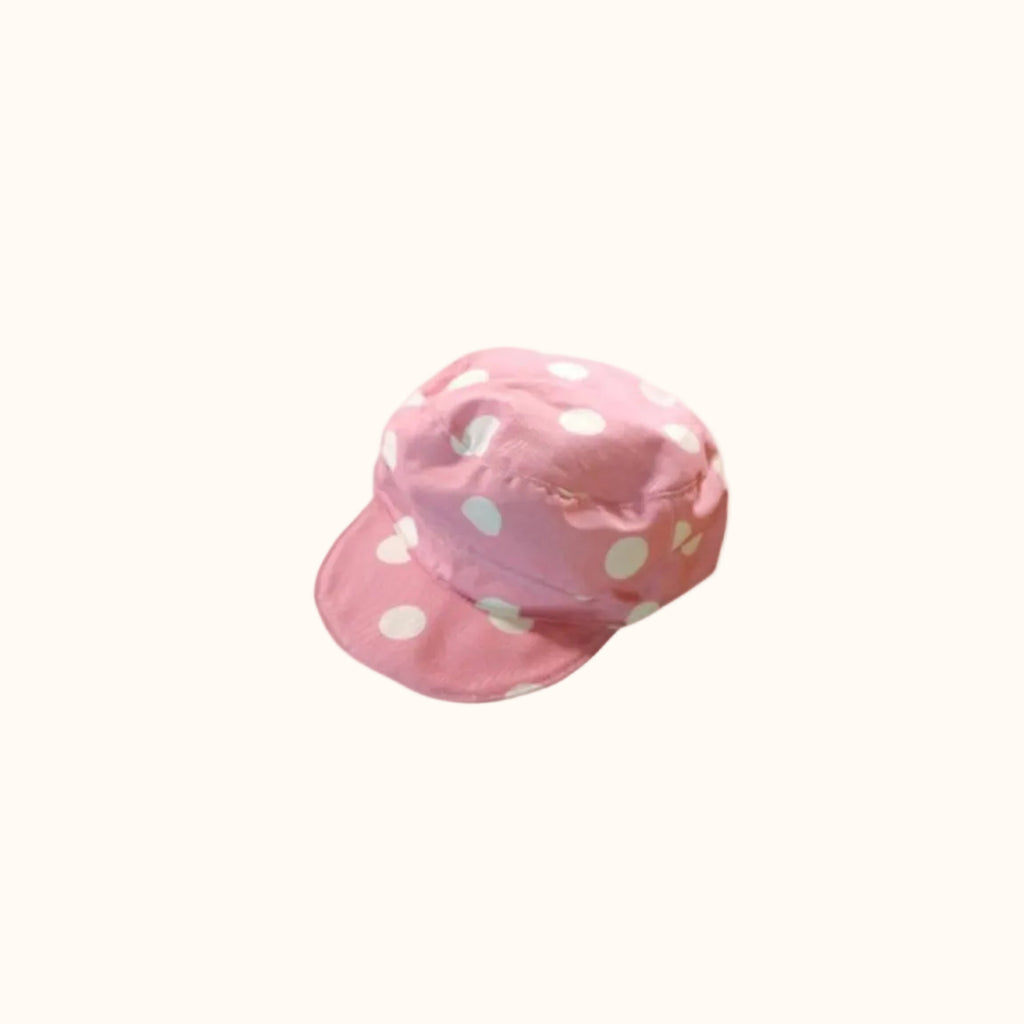 Flat lay of our Polka Dot Hat in Pink