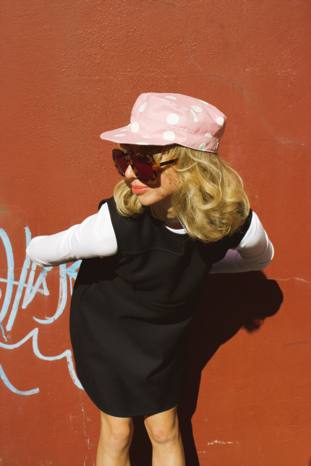 Elise wearing our Polka Dot Hat