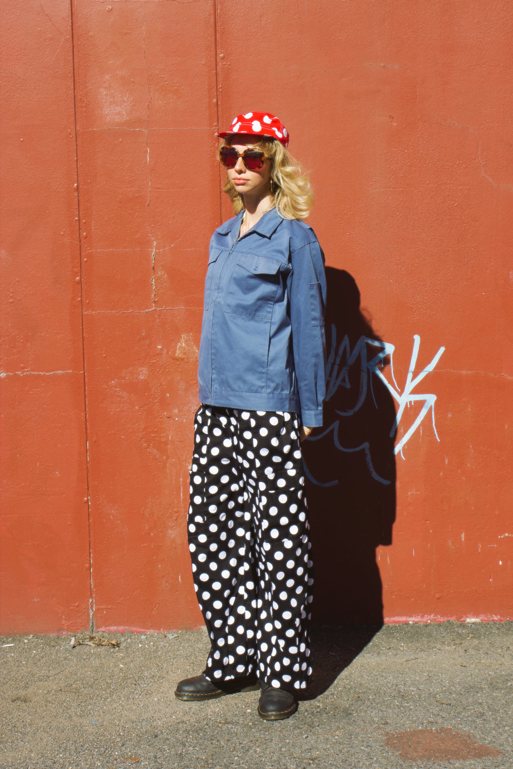 Model wearing the Polka Dot Studio Pants