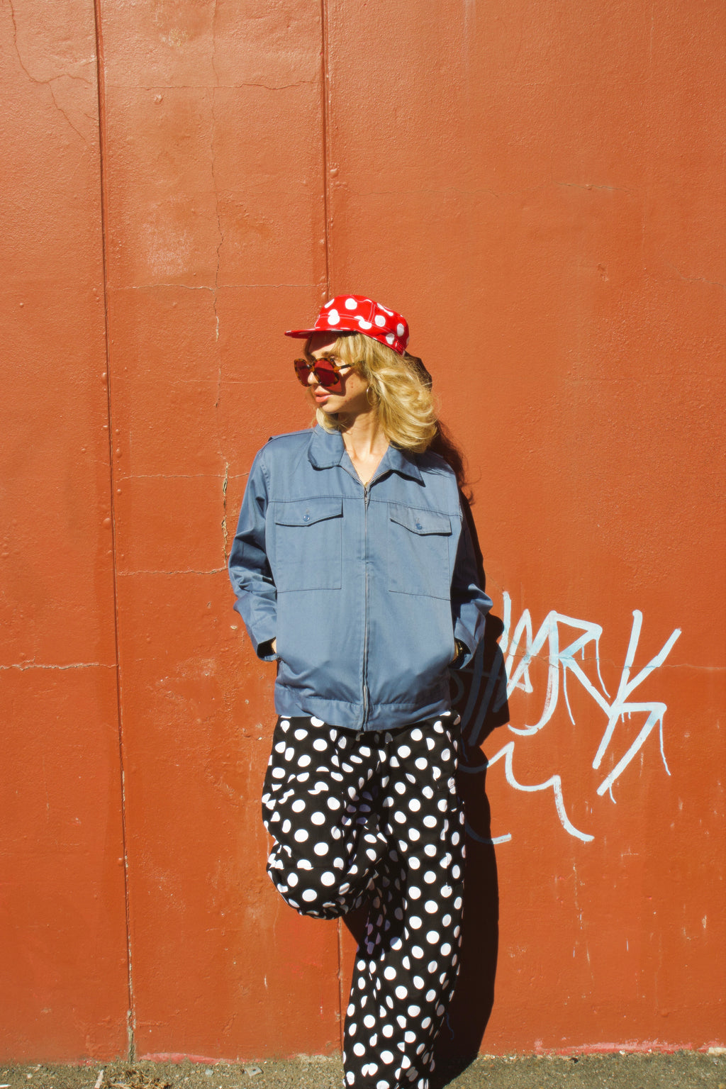 Model styled in Polka Dot Studio Pants