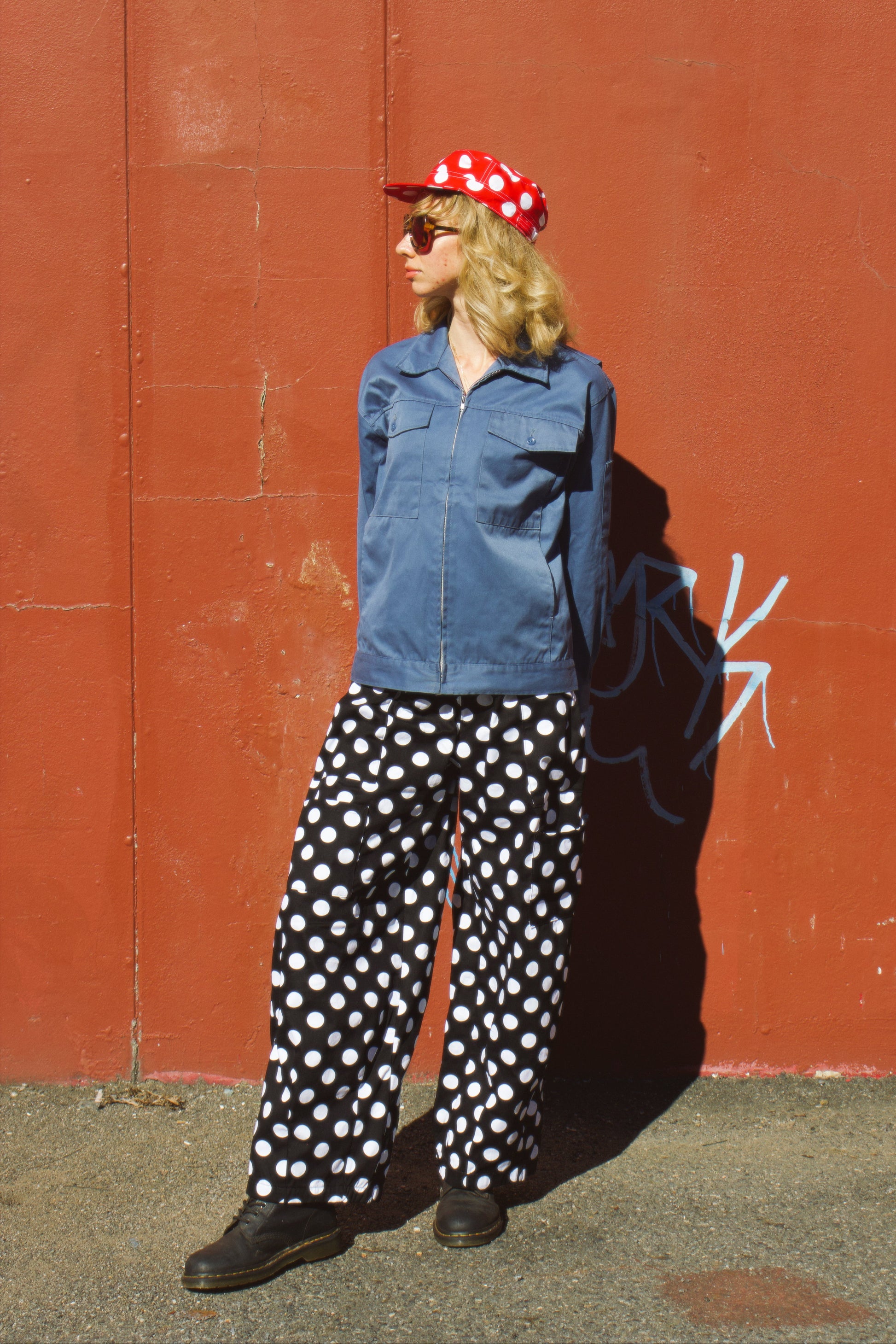 Polka Dot Studio Pants worn by our model Elise