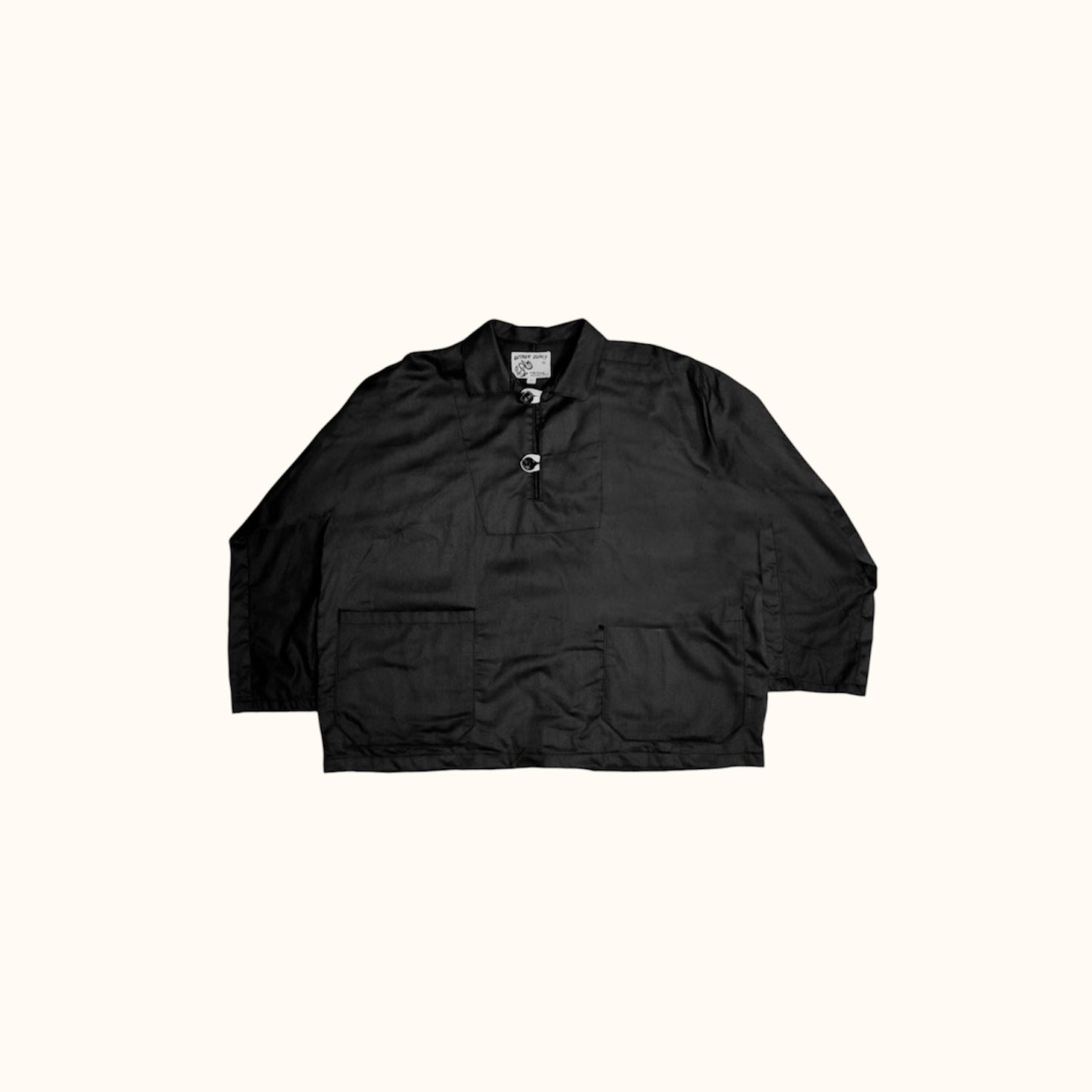 Flat lay of Fisherman Smock in Black