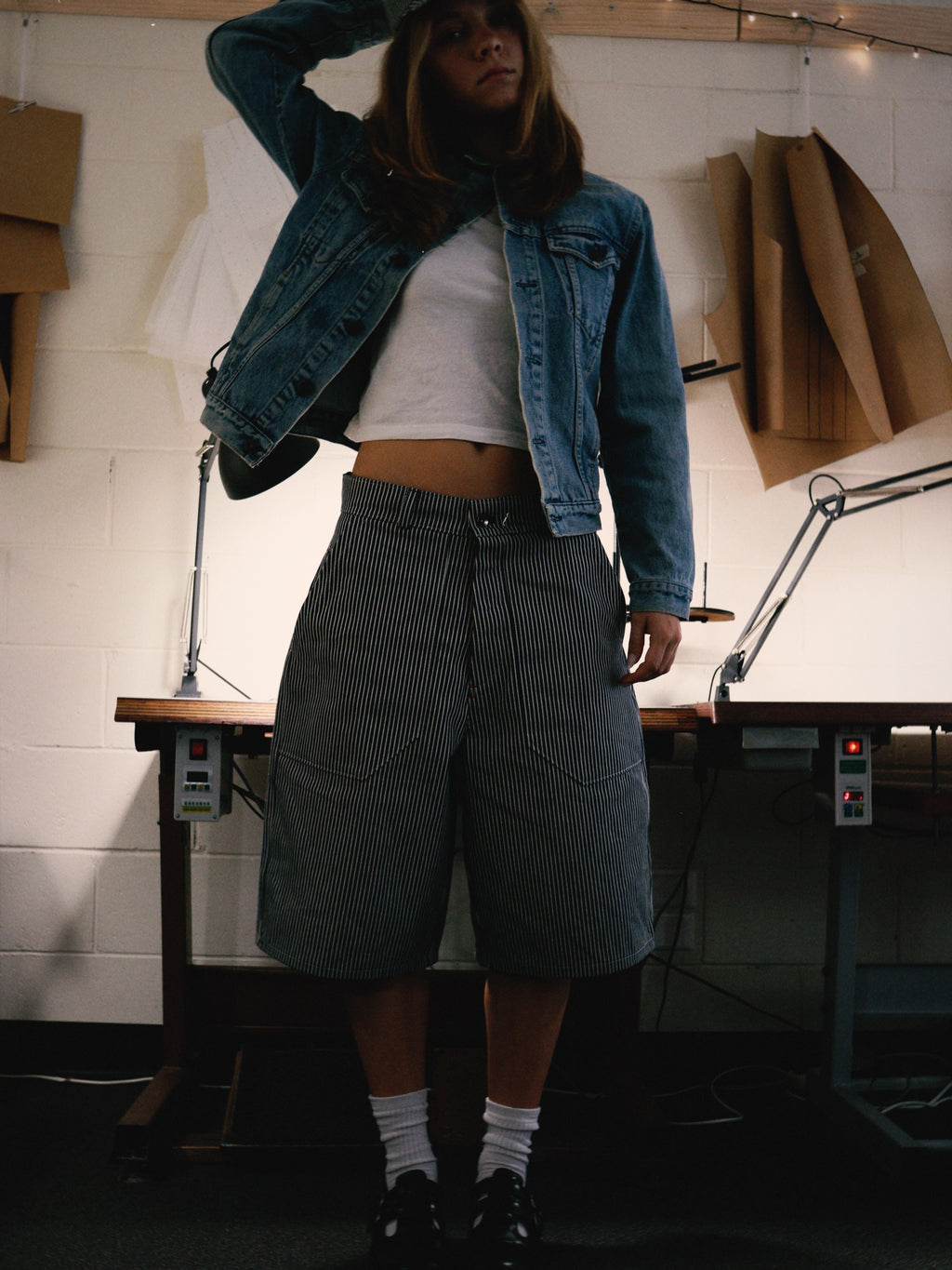 DENIM OFFICER SHORTS